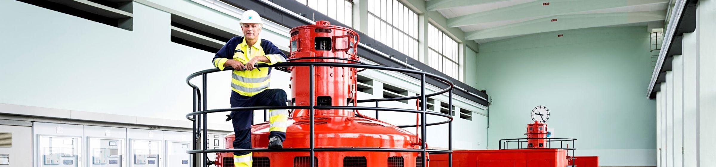 Man standing in machine hall